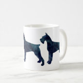 Silhouette des Riesenschnauzer geometrischen Muste Kaffeetasse (VorderseiteRechts)
