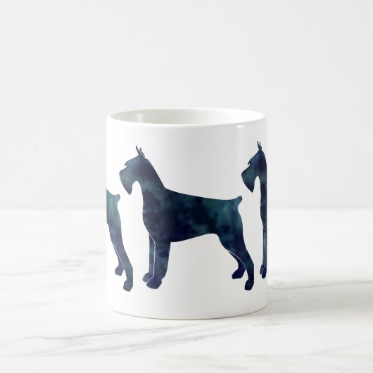 Silhouette des Riesenschnauzer geometrischen Muste Kaffeetasse (Mittel)