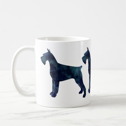 Silhouette des Riesenschnauzer geometrischen Muste Kaffeetasse (Links)