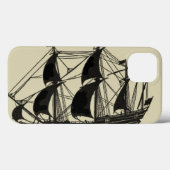 Silhouette des Schiffs mit türmenden Segeln Case-Mate iPhone Hülle (Rückseite (Horizontal))
