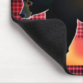 Silhouette des Schwarzbären auf Kariert Mousepad (Ecke)
