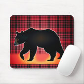 Silhouette des Schwarzbären auf Kariert Mousepad (Mit Mouse)
