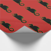 Silhouette des Schwarzen Drachen Geschenkpapier (Ecke)