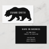 Silhouette des schwarzen Grizzles Visitenkarte (Vorne/Hinten)