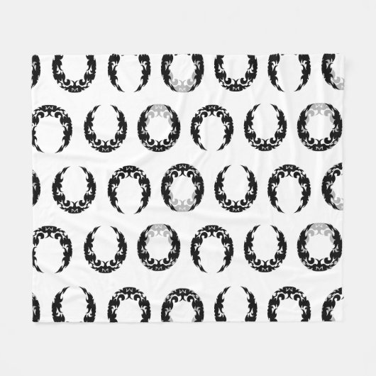 Silhouette des Schwarzen Halbmonds Fleecedecke (Vorderseite (Horizontal))