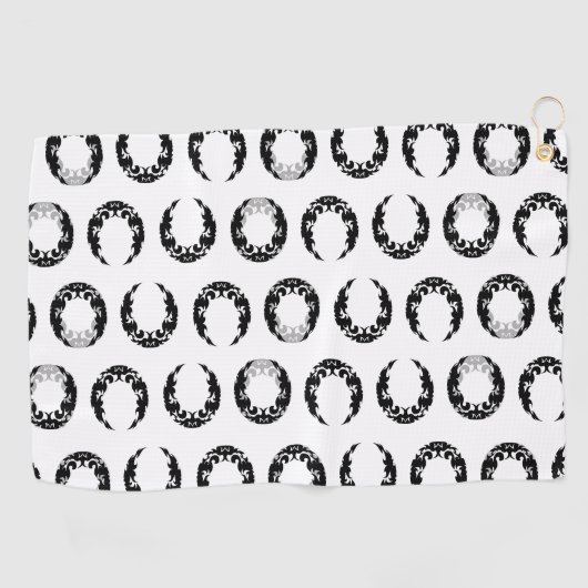 Silhouette des Schwarzen Halbmonds Golfhandtuch (Horizontal)