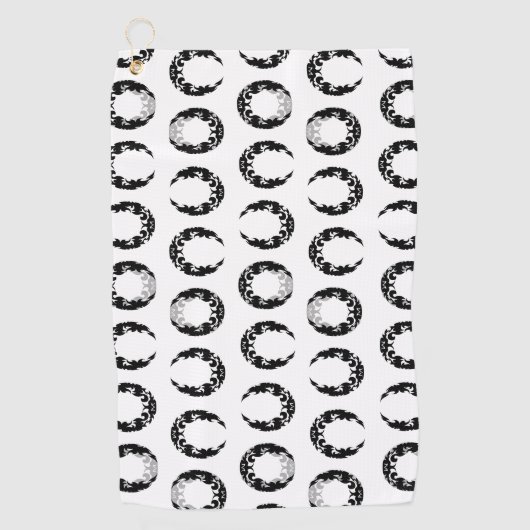 Silhouette des Schwarzen Halbmonds Golfhandtuch (Vorderseite)