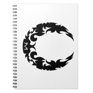 Silhouette des Schwarzen Halbmonds Notizblock