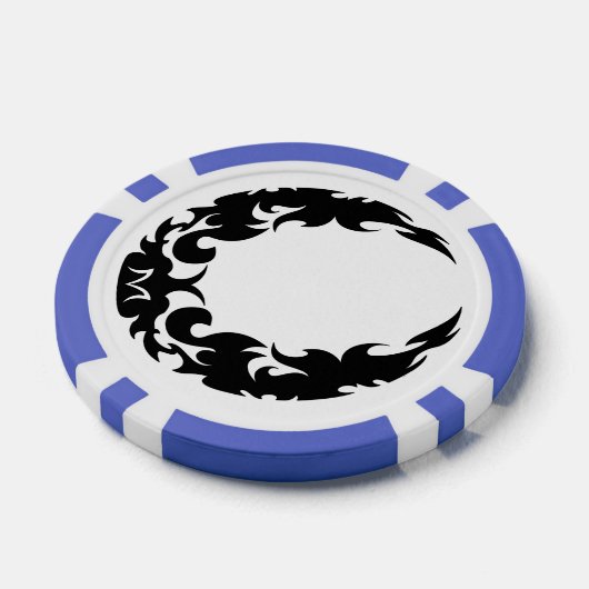 Silhouette des Schwarzen Halbmonds Pokerchips (Einzeln)