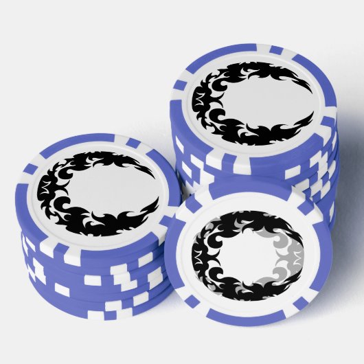 Silhouette des Schwarzen Halbmonds Pokerchips (Stapel)