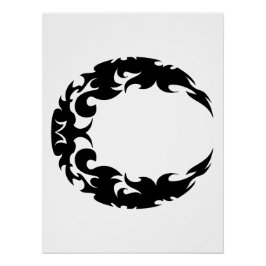 Silhouette des Schwarzen Halbmonds Poster