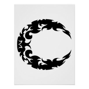 Silhouette des Schwarzen Halbmonds Poster
