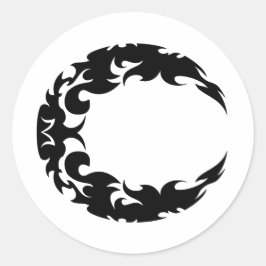Silhouette des Schwarzen Halbmonds Runder Aufkleber