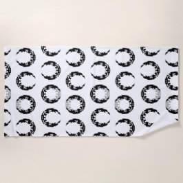 Silhouette des Schwarzen Halbmonds Strandtuch