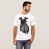 Silhouette des Schwarzen Herzens Menschliche Anato T-Shirt (Vorne ganz)