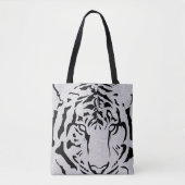 Silhouette des Schwarzen und Weißen Tiger Tasche (Vorderseite)