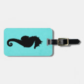 Silhouette des Seepferdes Gepäckanhänger (Vorderseite horizontal)