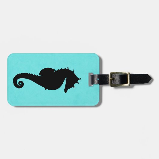 Silhouette des Seepferdes Gepäckanhänger (Vorderseite horizontal)