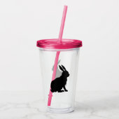 Silhouette des Seitenprofils der schwarzen Seite d Acryltrinkbecher (Rückseite)