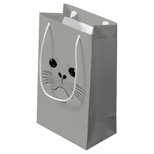 Silhouette des Siegels Kleine Geschenktüte (Rückseite Schrägansicht)