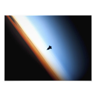 Silhouette des Space Shuttle Endeavour Fotodruck