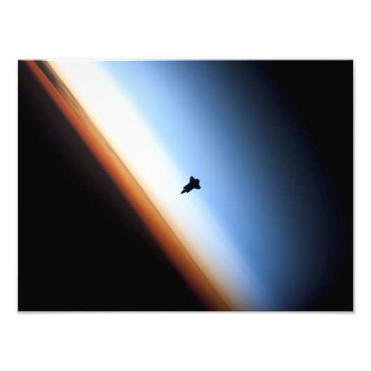 Silhouette des Space Shuttle Endeavour Fotodruck (Vorne)