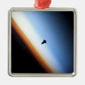Silhouette des Space Shuttle Endeavour Ornament Aus Metall (Vorne)