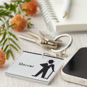 Silhouette des tanzenden Mannes Schlüsselanhänger (Vorderseite rechts)