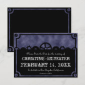 Silhouette des Uhrwerks, 3.5 "x5" Save the Date (Vorne/Hinten)