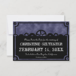 Silhouette des Uhrwerks, 3.5 "x5" Save the Date