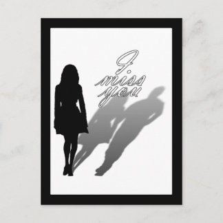 Silhouette des Vermissten Mannes Postkarte