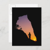 Silhouette des Wanderers, Punkt der Bögen, Postkarte (Vorne/Hinten)