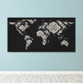 Silhouette des Weltplans - Gemustert Mandala 02 Leinwanddruck (Insitu (Holzboden))