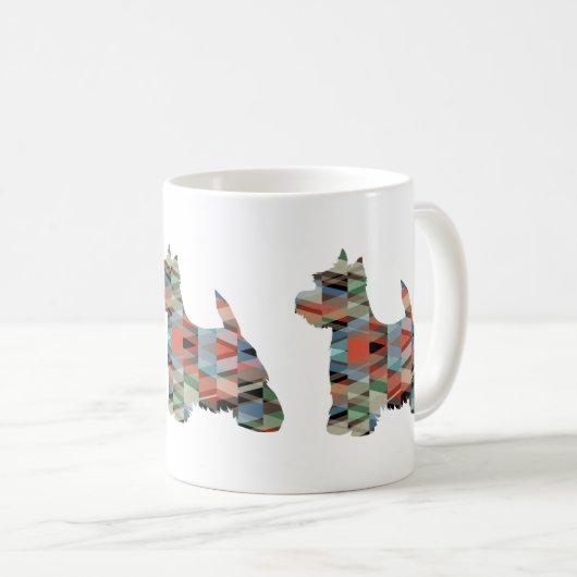 Silhouette des Westie-Musters Kaffeetasse (VorderseiteRechts)
