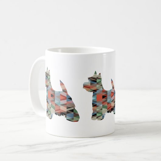 Silhouette des Westie-Musters Kaffeetasse (Vorderseite Links)