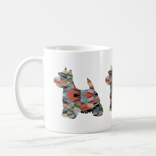 Silhouette des Westie-Musters Kaffeetasse (Links)
