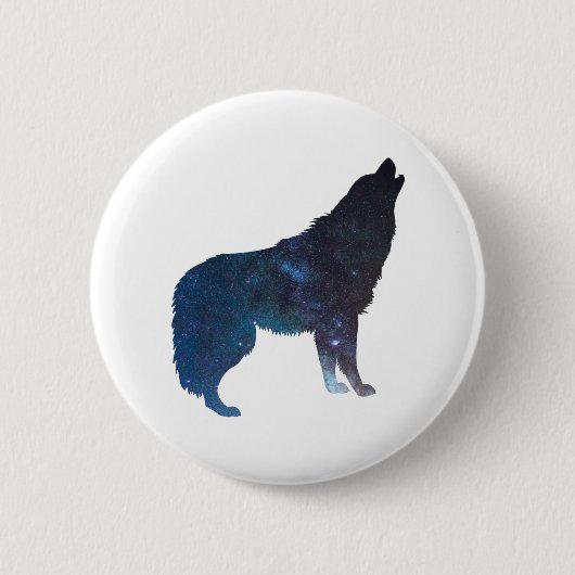 Silhouette des Wolf-Universums - Hintergrundfarbe Button (Vorderseite)