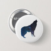 Silhouette des Wolf-Universums - Hintergrundfarbe Button (Vorne & Hinten)