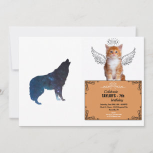 Silhouette des Wolf-Universums - Hintergrundfarbe  Einladung