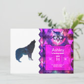 Silhouette des Wolf-Universums - Hintergrundfarbe  Einladung (Stehend Vorderseite)