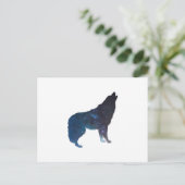Silhouette des Wolf-Universums - Hintergrundfarbe  Postkarte (Stehend Vorderseite)