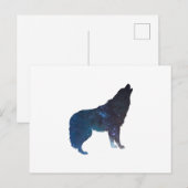 Silhouette des Wolf-Universums - Hintergrundfarbe  Postkarte (Vorne/Hinten)