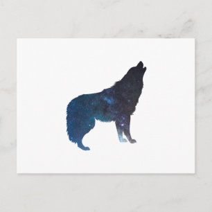 Silhouette des Wolf-Universums - Hintergrundfarbe  Postkarte