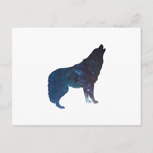 Silhouette des Wolf-Universums - Hintergrundfarbe  Postkarte (Vorderseite)