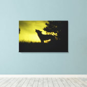 Silhouette des Wolfhechens Leinwanddruck (Insitu (Holzboden))
