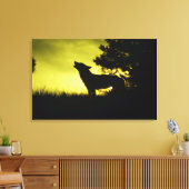 Silhouette des Wolfhechens Leinwanddruck (Insitu (Wohnzimmer))