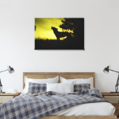 Silhouette des Wolfhechens Leinwanddruck (Insitu (Schlafzimmer))
