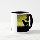 Silhouette des Wolfs heulend Tasse (VorderseiteRechts)