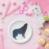 Silhouette des WolfsUniversums - Wählen Sie die Hi Pappteller (Party)