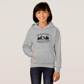 Silhouette-Design der Familienhäuser Bäume Gebirge Hoodie (Vorne ganz)